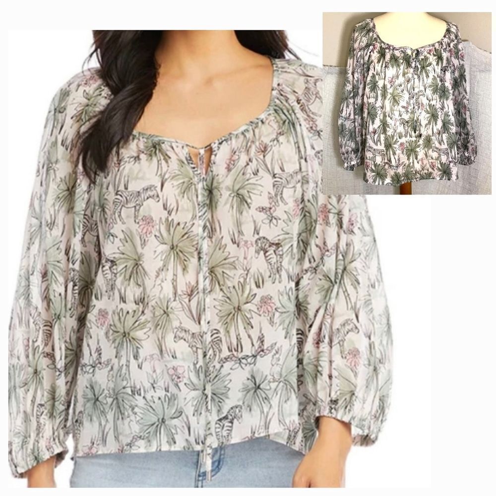 Karen Kane NWT Garden Party Peasant  Top Size XL